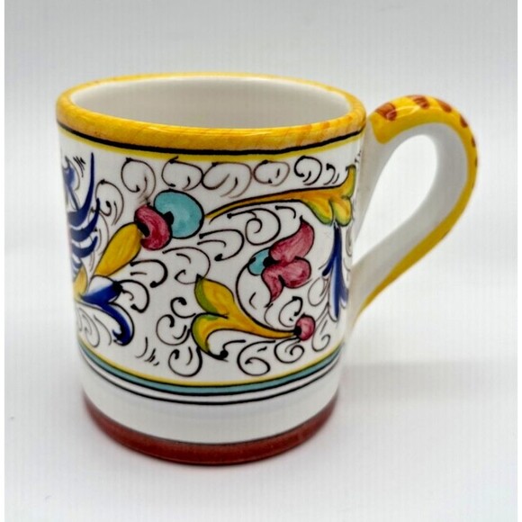 Deruta Italian Ceramic Mug Raffaellesco Dragon Hand Made Pottery Coffee Mug - Picture 2 of 9